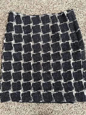 Per Se Black and White Tweed Mini Skirt